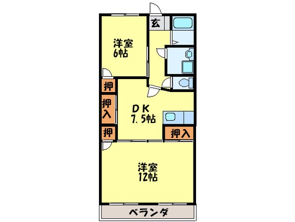 エバ－ハイツの物件間取画像